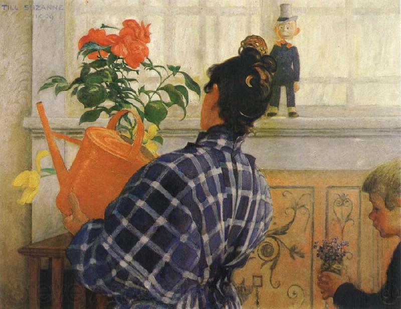 Carl Larsson The Artist-s Wife and Children